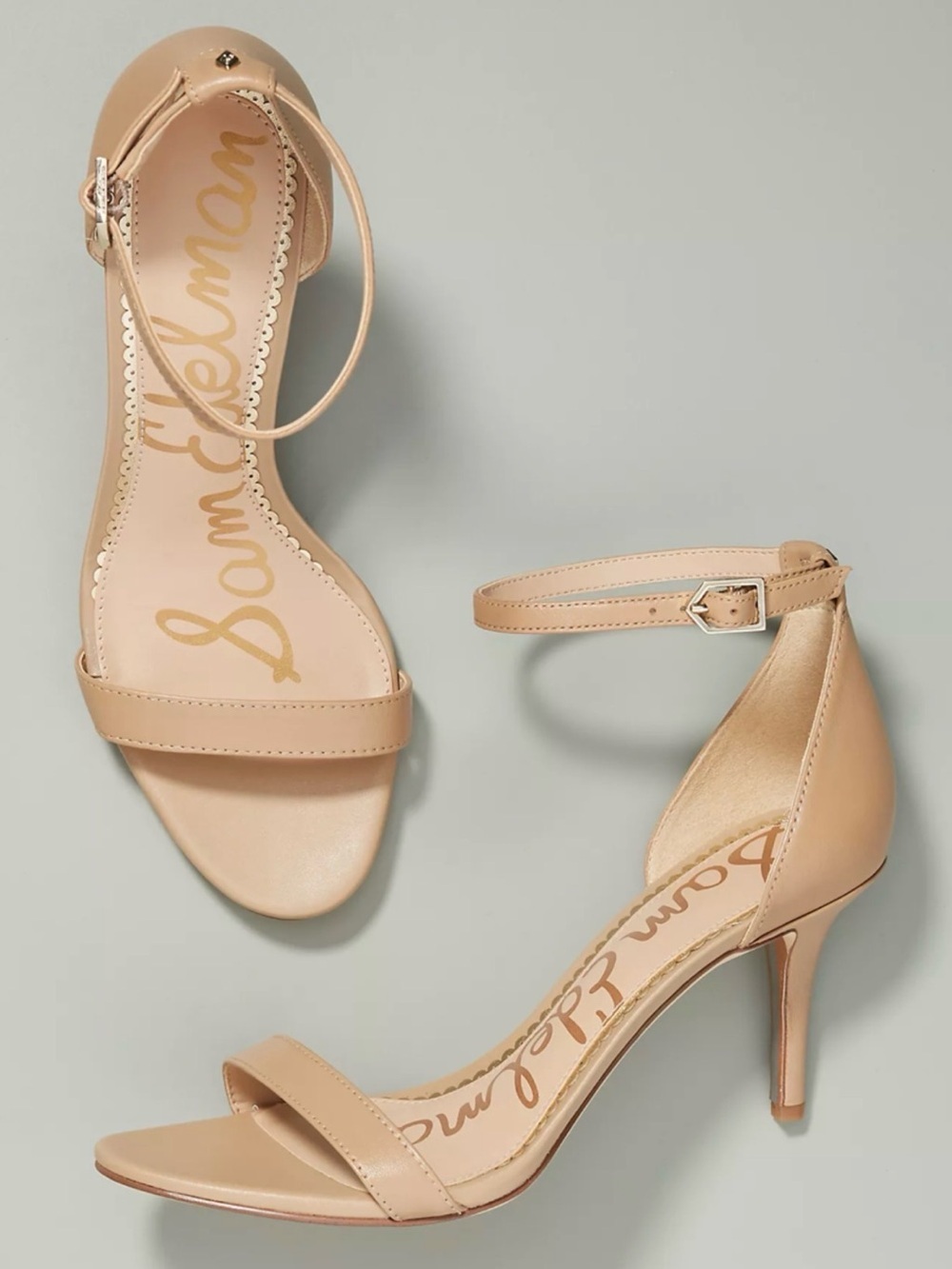 Sam Edelman Patti Heeled Sandals Ankle-Strap Stiletto Tan Pumps US 10